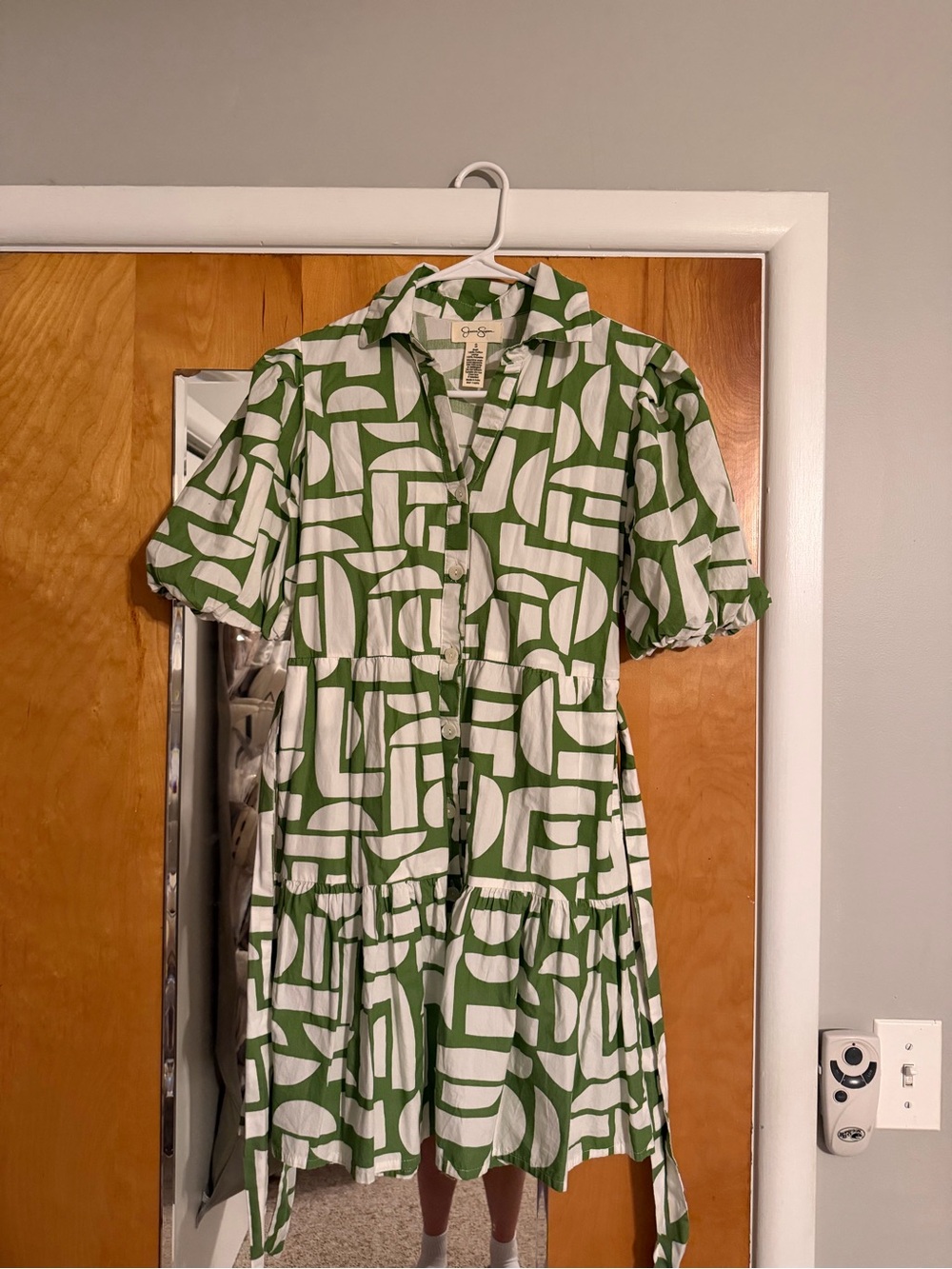 Jessica Simpson Green and White Dress